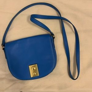 J. Crew Blue Leather Crossbody Bag